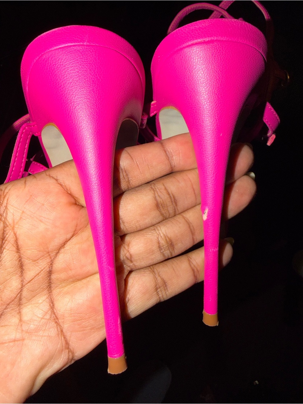 Steve Madden Hot Pink Multi-Strap Stiletto Sandals - Picture 5 of 8